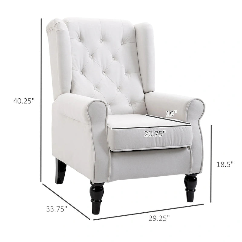 Poltrona direzionale reclinabile in similpelle trapuntata color crema, altezza 74,4 cm – capacità 159 kg