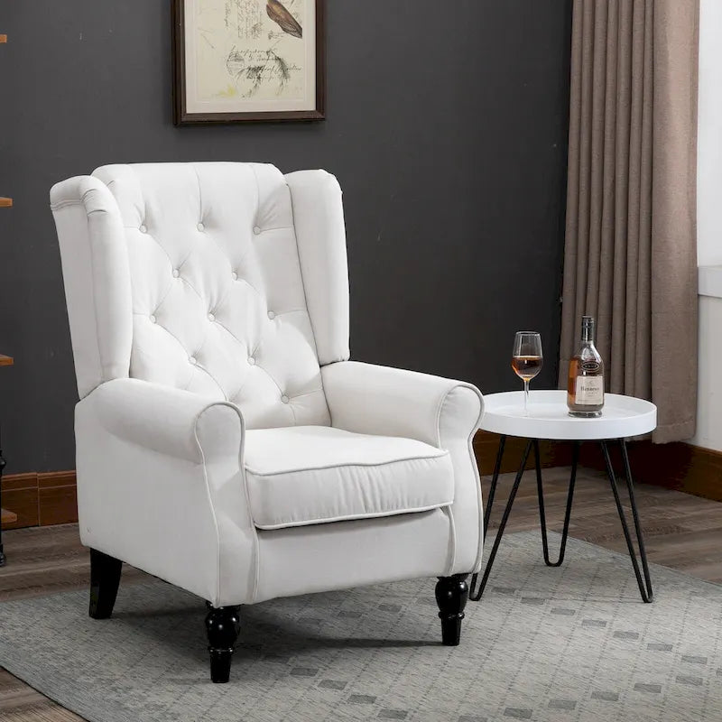 Poltrona direzionale reclinabile in similpelle trapuntata color crema, altezza 74,4 cm – capacità 159 kg