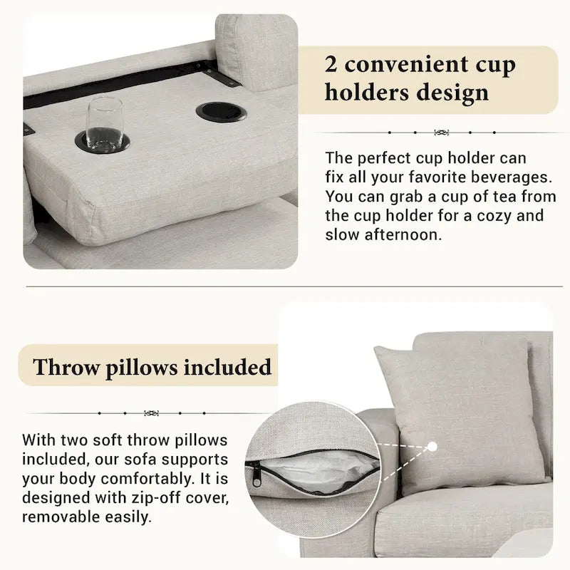 Divano moderno a L a 7 posti con pouf contenitore