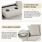 Divano moderno a L a 7 posti con pouf contenitore