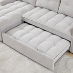 Divano letto a L estraibile in ciniglia da 78,75" con porte di ricarica