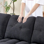 Divano letto a L estraibile in ciniglia da 78,75" con porte di ricarica