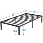Struttura letto in metallo con spazio sottoletto da 32 cm – Misura singola, piazza e mezza, queen o king