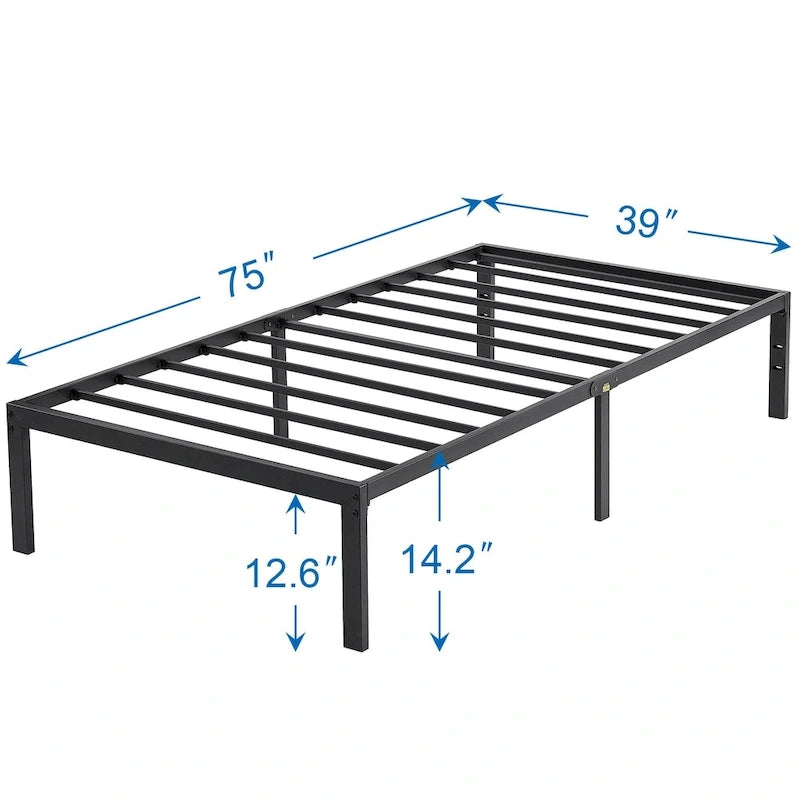 Struttura letto in metallo con spazio sottoletto da 32 cm – Misura singola, piazza e mezza, queen o king