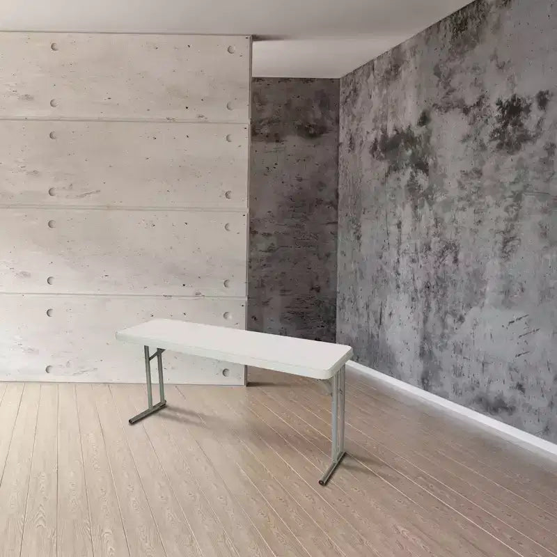 Tavolo banchetto pieghevole per seminari resistente 45x150 cm grigio puntinato - Hampden Furnishings: antigraffio, resistente al calore, portata 317 kg