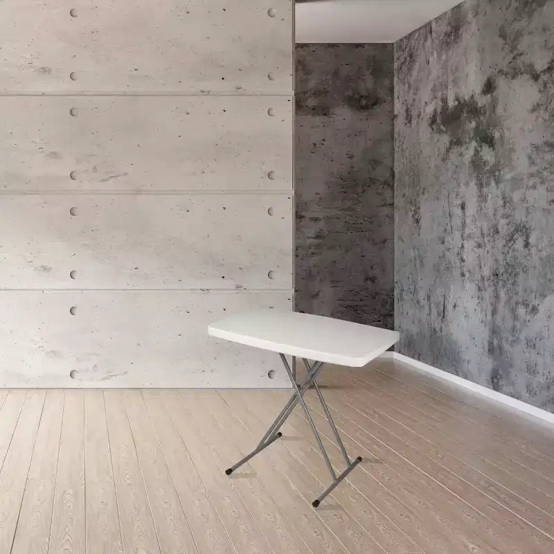 Tavolo da carte pieghevole personale regolabile in altezza 50x75 cm Grigio maculato - Hampden Furnishings: Robusto, compatto, facile da riporre