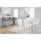 Sgabello da bar LumiSource Fuji con schienale alto e altezza bancone, acciaio inossidabile/PU grigio