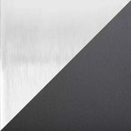 Sgabello da bar LumiSource Fuji con schienale alto e altezza bancone, acciaio inossidabile/PU grigio