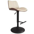 Stapleton Adjustable Barstool Cream - WyndenHall: Swivel, Hydraulic Lift, Mid-Century Modern, Metal Base
