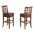 Set of 2 Napa Bar Height Stools with Back Mahogany - Alaterre Furniture: Upholstered, Rubberwood Frame, 30" Seat Height