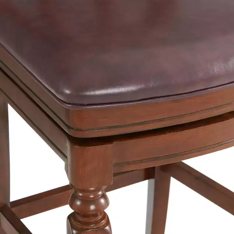Set di 2 sgabelli da bar alti Napa con schienale in mogano - Alaterre Furniture: Imbottito, struttura in legno di Hevea, altezza seduta 76 cm