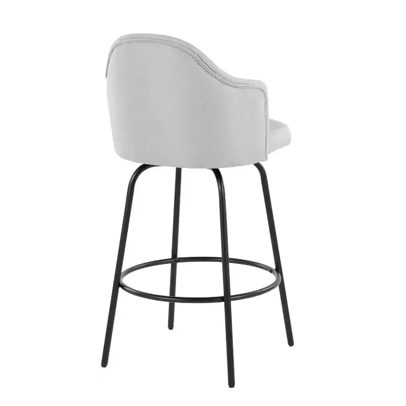 Set di 2 sgabelli da bar Ahoy in poliestere/metallo, altezza bancone, nero/grigio chiaro - LumiSource: Seduta girevole, portata 113 kg, imbottitura in schiuma