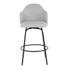 Set di 2 sgabelli da bar Ahoy in poliestere/metallo, altezza bancone, nero/grigio chiaro - LumiSource: Seduta girevole, portata 113 kg, imbottitura in schiuma