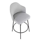 Set di 2 sgabelli da bar Ahoy in poliestere/metallo, altezza bancone, nero/grigio chiaro - LumiSource: Seduta girevole, portata 113 kg, imbottitura in schiuma