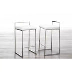 LumiSource Set di 3 Sgabelli da Bancone Fuji Stacker, Altezza Bancone, Acciaio Inox/Bianco
