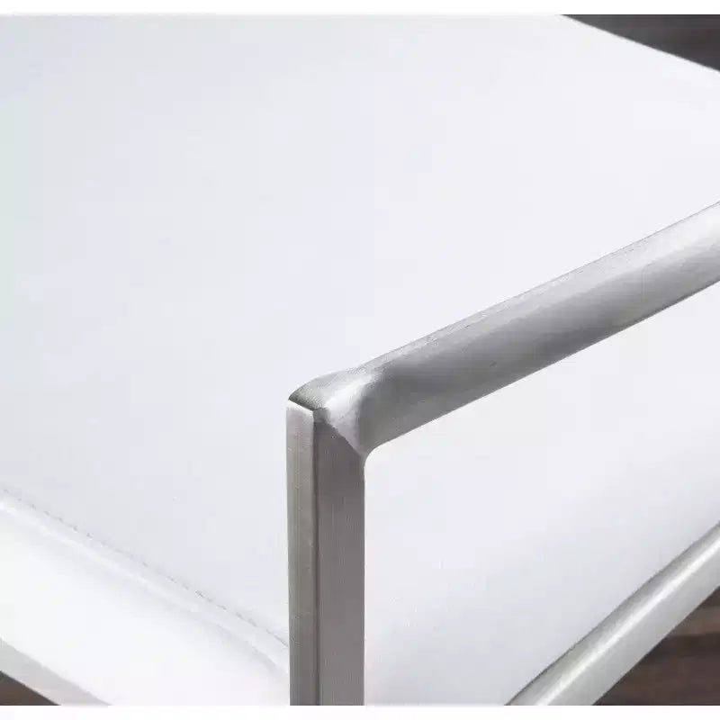 LumiSource Set di 3 Sgabelli da Bancone Fuji Stacker, Altezza Bancone, Acciaio Inox/Bianco