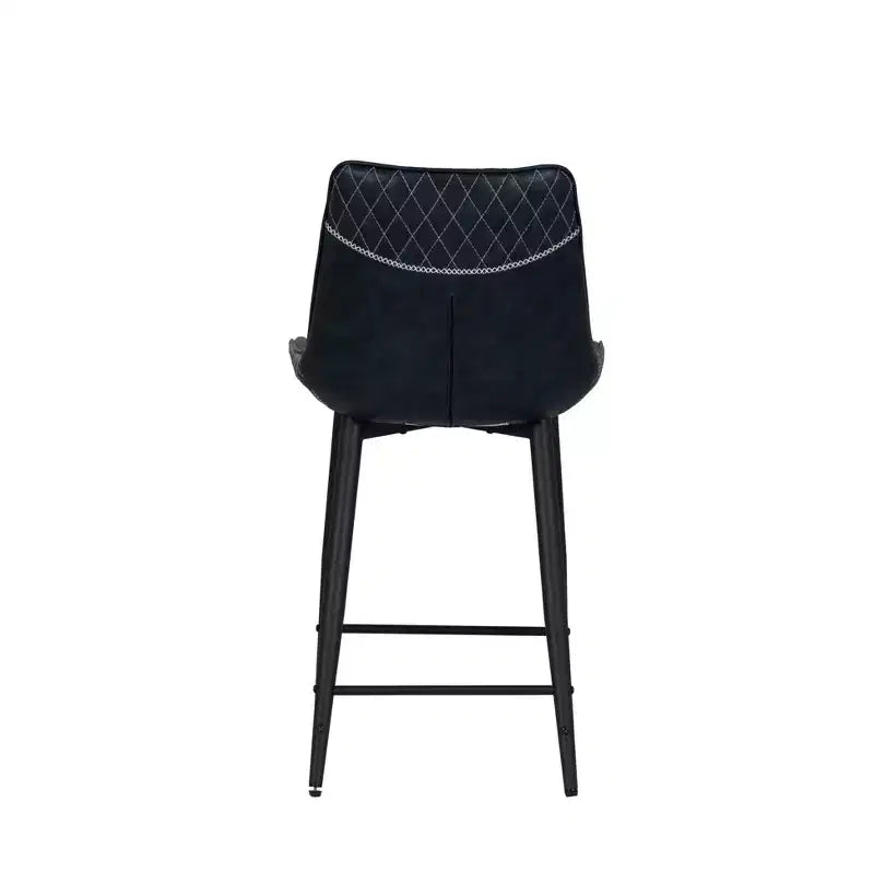Sgabello da bar imbottito Linon Elder, altezza bancone, blu
