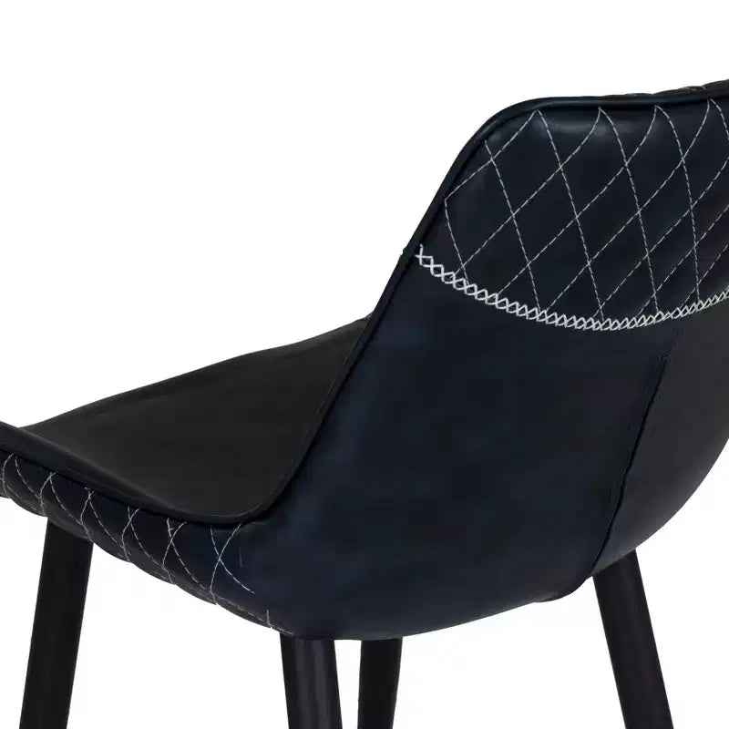 Sgabello da bar imbottito Linon Elder, altezza bancone, blu