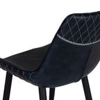 Sgabello da bar imbottito Linon Elder, altezza bancone, blu