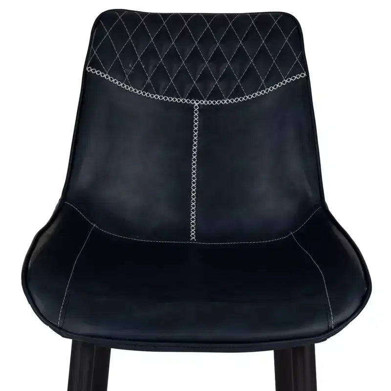 Sgabello da bar imbottito Linon Elder, altezza bancone, blu