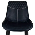 Sgabello da bar imbottito Linon Elder, altezza bancone, blu