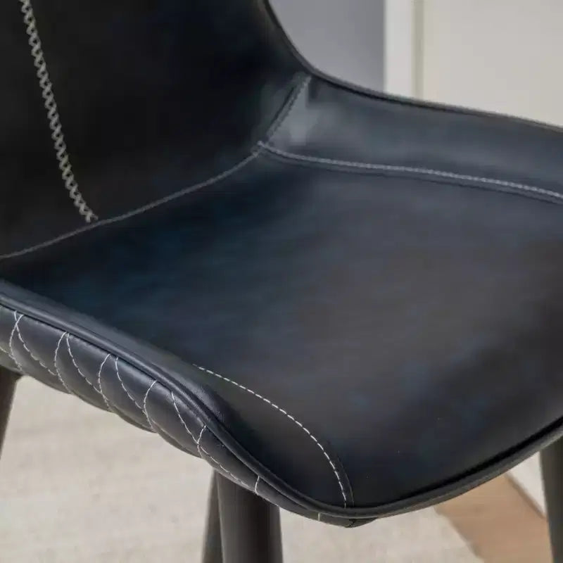 Sgabello da bar imbottito Linon Elder, altezza bancone, blu