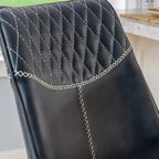 Sgabello da bar imbottito Linon Elder, altezza bancone, blu