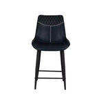 Sgabello da bar imbottito Linon Elder, altezza bancone, blu