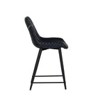 Sgabello da bar imbottito Linon Elder, altezza bancone, blu