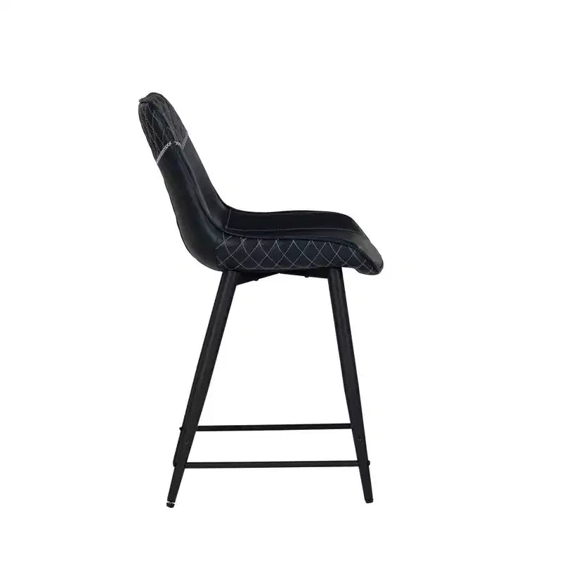 Sgabello da bar imbottito Linon Elder, altezza bancone, blu