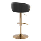 LumiSource Set di 2 Sgabelli da Bar Regolabili Claire Oro/Nero PU