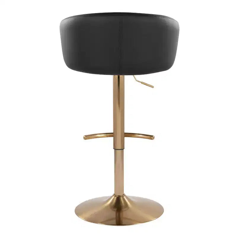 LumiSource Set di 2 Sgabelli da Bar Regolabili Claire Oro/Nero PU
