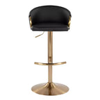LumiSource Set di 2 Sgabelli da Bar Regolabili Claire Oro/Nero PU