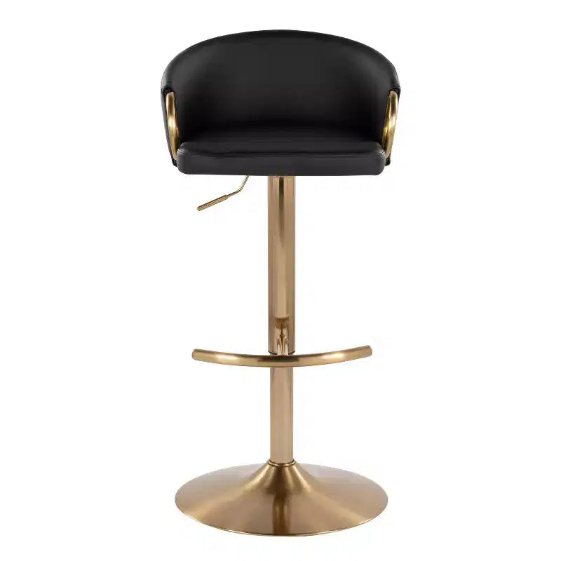 LumiSource Set di 2 Sgabelli da Bar Regolabili Claire Oro/Nero PU