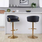 LumiSource Set di 2 Sgabelli da Bar Regolabili Claire Oro/Nero PU