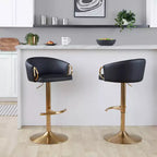 LumiSource Set di 2 Sgabelli da Bar Regolabili Claire Oro/Nero PU