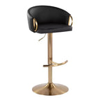 LumiSource Set di 2 Sgabelli da Bar Regolabili Claire Oro/Nero PU