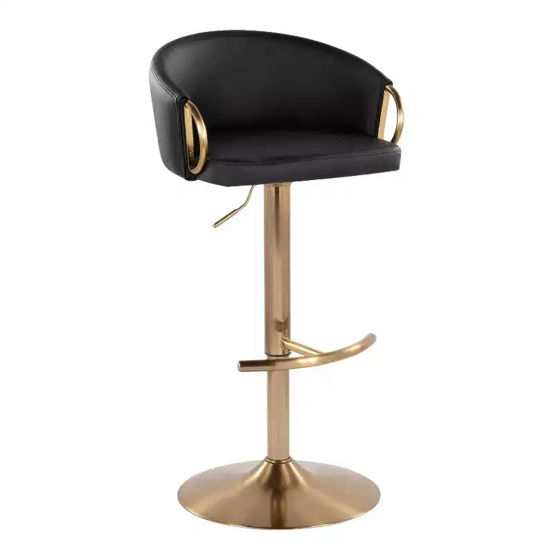 LumiSource Set di 2 Sgabelli da Bar Regolabili Claire Oro/Nero PU