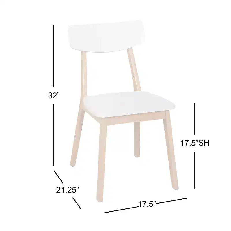 Buylateral Set di 4 Sedie da Pranzo Moderne Bianco/Naturale