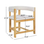 Christopher Knight Home Set di 2 Sedie da Pranzo Imbottite Caleb in Legno di Gomma con Schienale Aperto Beige/Naturale