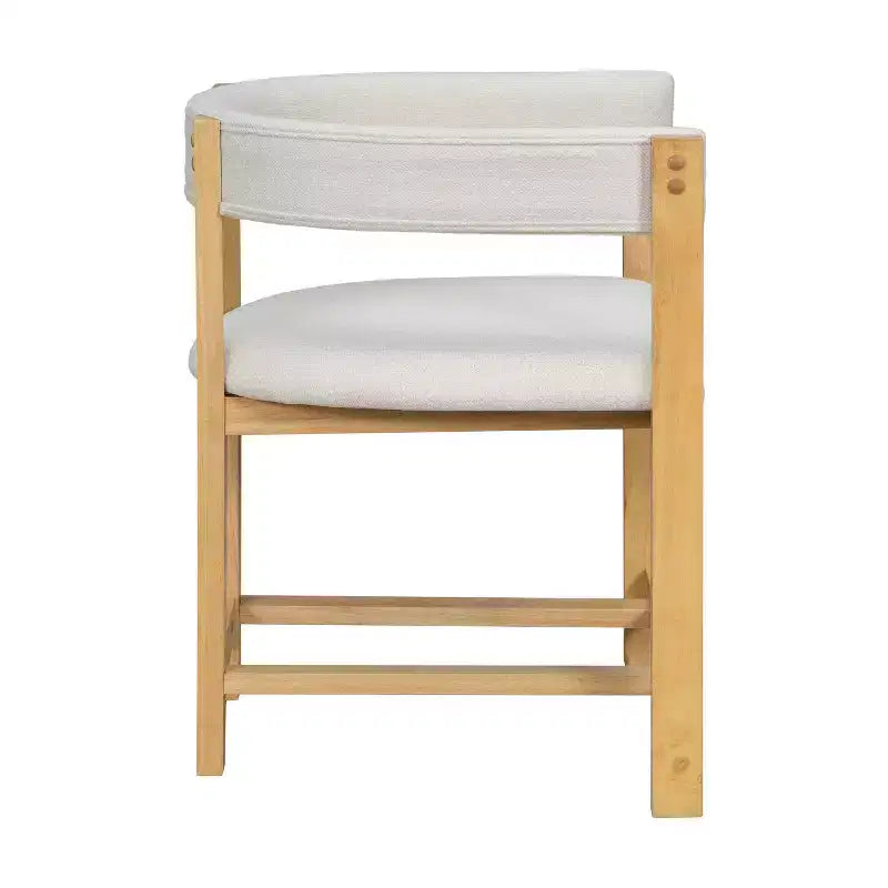 Christopher Knight Home Set di 2 Sedie da Pranzo Imbottite Caleb in Legno di Gomma con Schienale Aperto Beige/Naturale