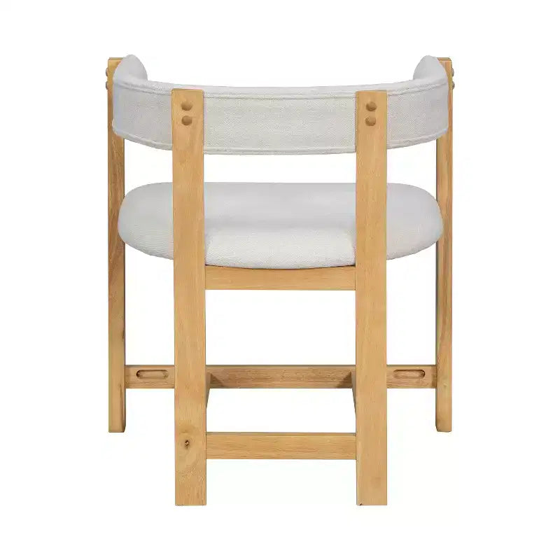 Christopher Knight Home Set di 2 Sedie da Pranzo Imbottite Caleb in Legno di Gomma con Schienale Aperto Beige/Naturale