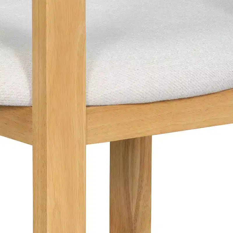 Christopher Knight Home Set di 2 Sedie da Pranzo Imbottite Caleb in Legno di Gomma con Schienale Aperto Beige/Naturale
