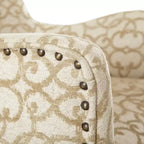 Set di 2 sedie da pranzo Shin Arm color cuoio: Imbottite, con borchie in bronzo, gambe in legno
