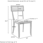 Crosley Set di 2 sedie da pranzo Alessia lavato grigio rustico: imbottite, gambe in legno di gomma, imbottitura in schiuma