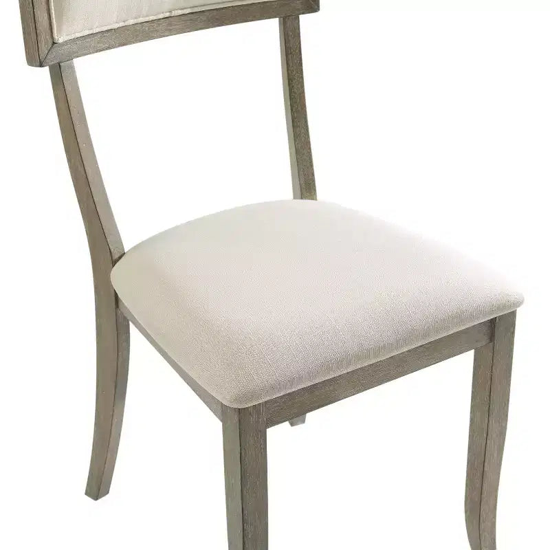 Crosley Set di 2 sedie da pranzo Alessia lavato grigio rustico: imbottite, gambe in legno di gomma, imbottitura in schiuma