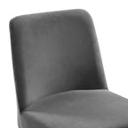 Set di 2 sedie da pranzo Amplify con base a slitta in velluto performance, oro/grigio - Modway: Imbottite, struttura in ferro, capacità 150 kg