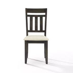Set di 2 sedie da pranzo con schienale a doghe Hayden Ardesia - Crosley: Seduta imbottita, Struttura in legno di gomma, Lino