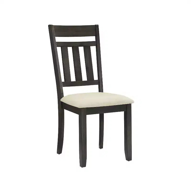 Set di 2 sedie da pranzo con schienale a doghe Hayden Ardesia - Crosley: Seduta imbottita, Struttura in legno di gomma, Lino