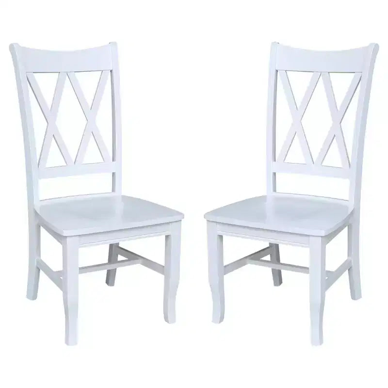 Set of 2 Jeremy Double Dining Chairs White - International Concepts